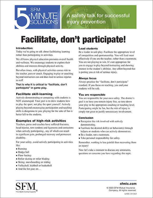 Facilitate, don't participate 5-Minute Solution