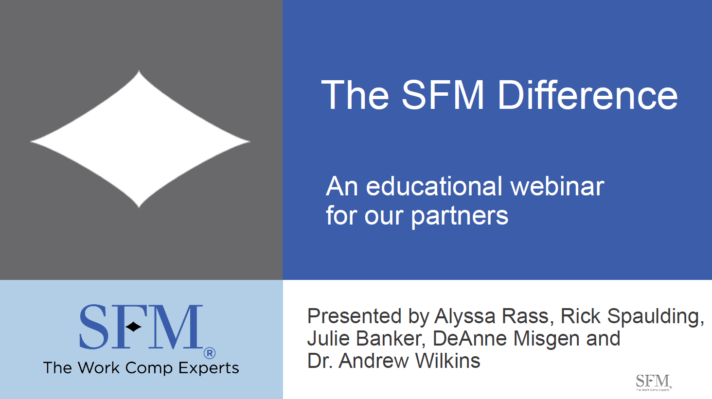 The SFM Difference webinar screen capture