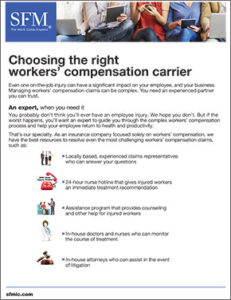 Choosing the right workers' compensation carrier handout