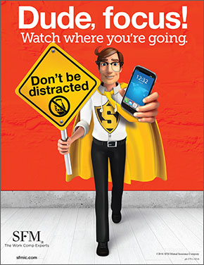Dude, focus - Don't be distracted poster