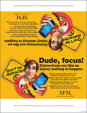 Dude, focus - Don't be distracted table tent