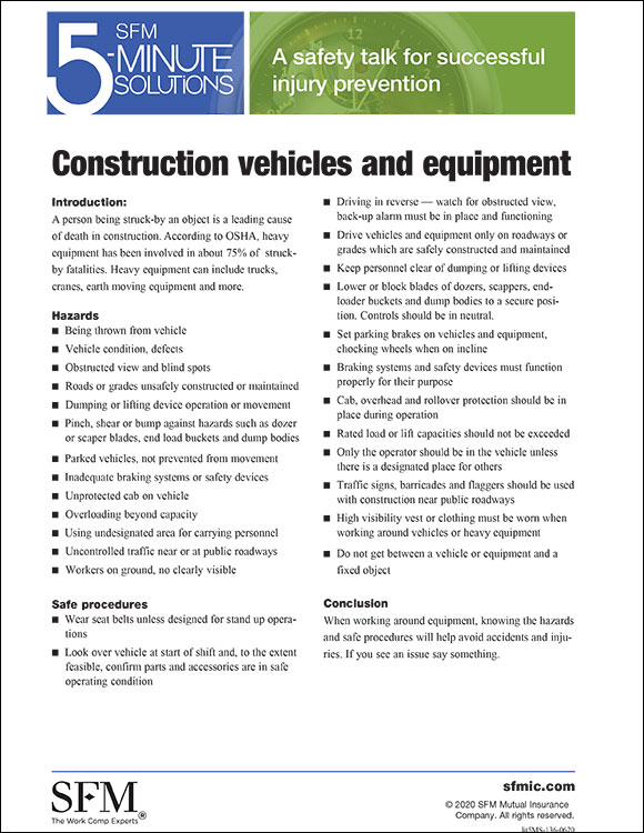 Construction vehicles and equipment