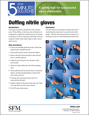 Doffing nitrile golves