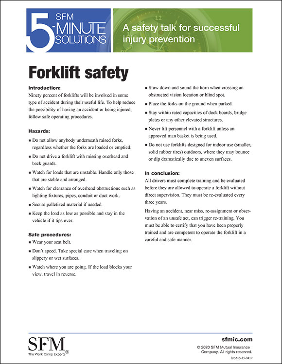 Forklift safety