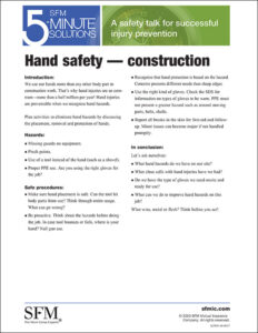 Hand safety, construction 5-Minute Solution