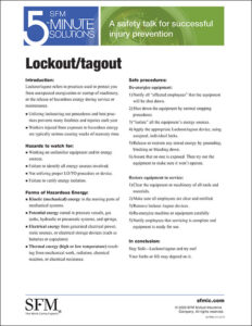 Lockout / tagout 5-Minute Solution