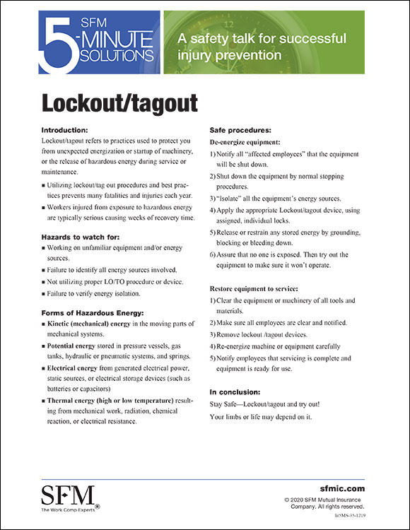 Lockout / tagout