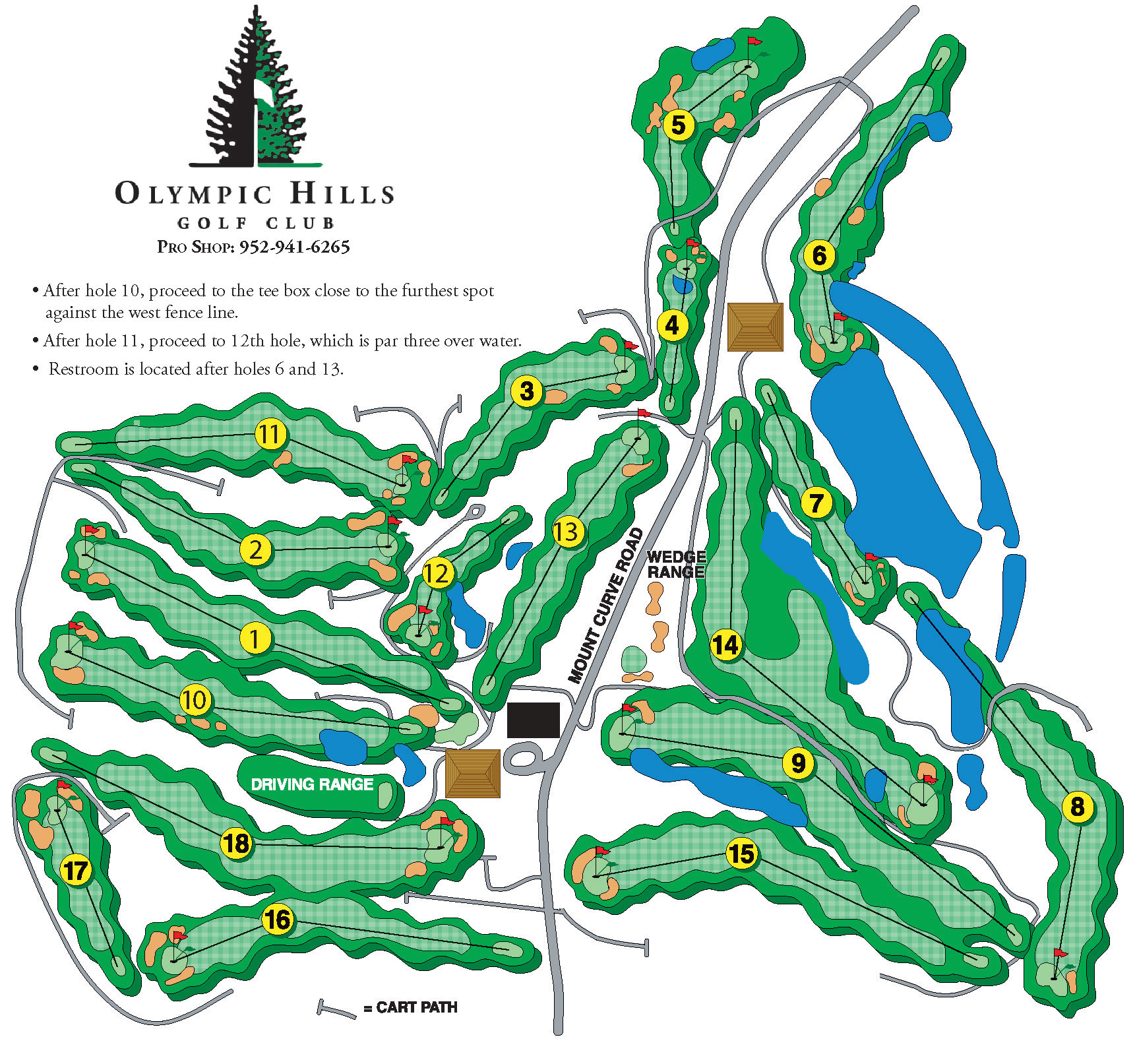 Olympic Hills Golf Club course map