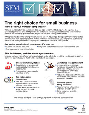 Make SFM your choice for small business agent handout