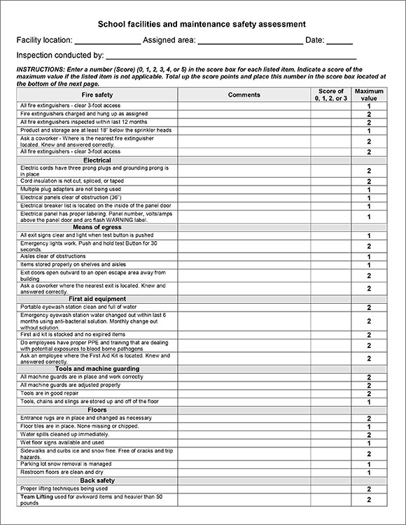 Facility & maintenance assessment