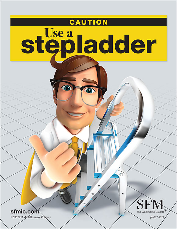 Caution: Use a stepladder poster