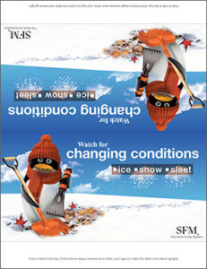 Watch for changing weather conditions table tent
