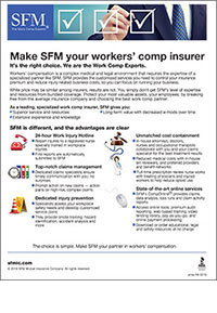 Make SFM your workers' comp insurer. It's the right choice.