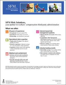 SFM Risk Solutions TPA marketing flyer